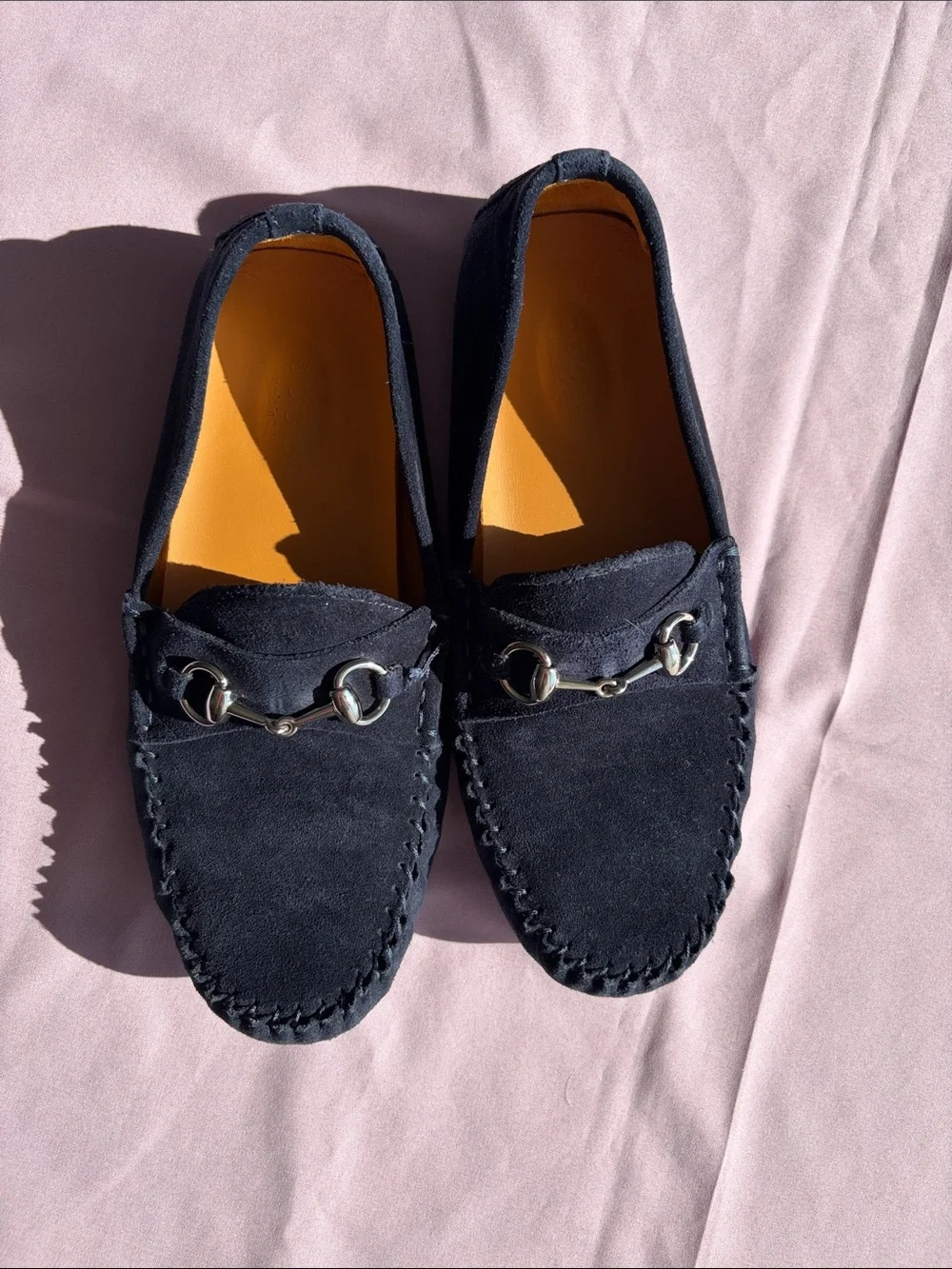 Gucci Black Suede Horsebit Driving Loafers